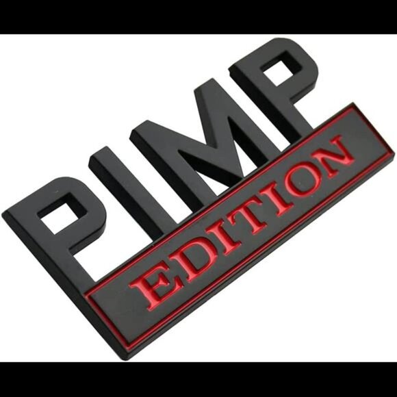 2 Pack Pimp Edition Car Side Rear Front Hood Trunk Door Fender Bumper Emblems - Picture 5 of 7